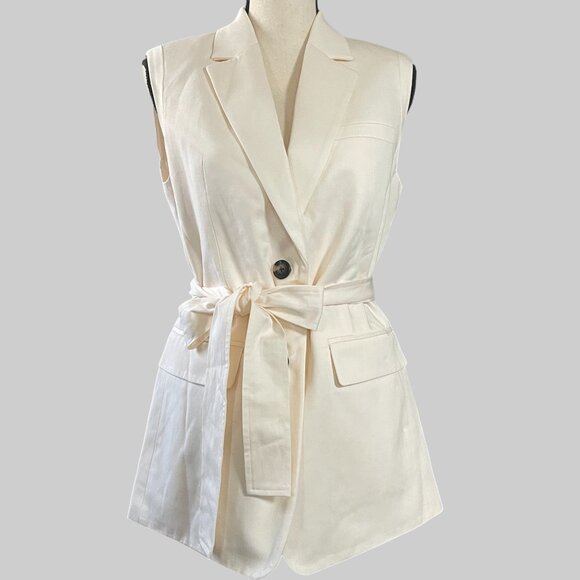 NEW Everlane The Sleeveless Blazer in Buttersmooth Womens 0 Canvas Vest - Picture 6 of 14